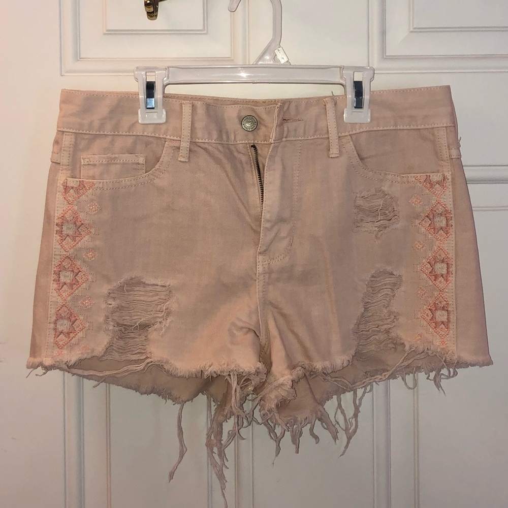 Hollister pink denim shorts size 7